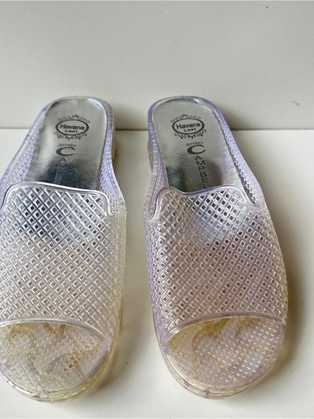 Jeffrey Campbell Havana Clear Jelly Woven Slide Sandals Sz 5.5-6